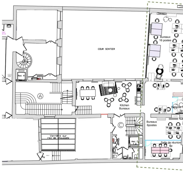 Espace indépendant 250 m² 26 postes Location bureau Rue du Sentier Paris 75002 - photo 4