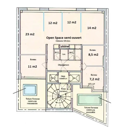 Bureau privé 12 m² 2 postes Location bureau Rue Louise Michel Levallois-Perret 92300 - photo 1