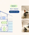 Bureau privé - 75019 - 10 postes - 5500€