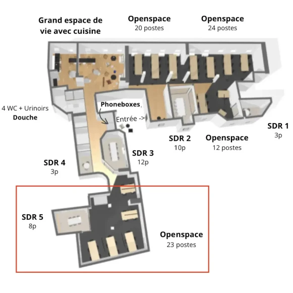 Bureau privé 100 m² 23 postes Location bureau Rue de Châteaudun Paris 75009 - photo 4