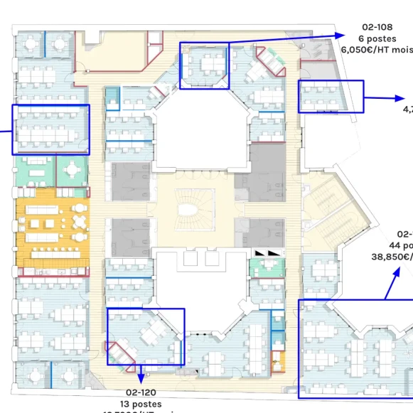 Bureau privé 133 m² 35 postes Coworking Rue du Colisée Paris 75008 - photo 7