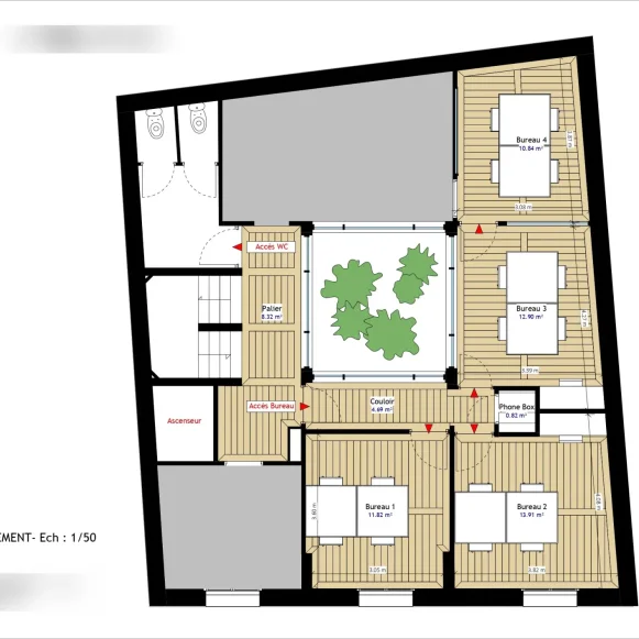 Bureau privé 55 m² 16 postes Location bureau Rue de Rouen Paris 75019 - photo 4