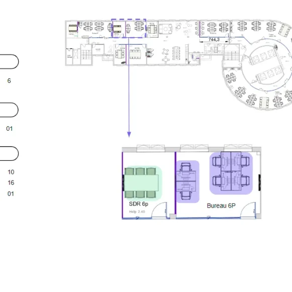 Bureau privé 38 m² 6 postes Location bureau Avenue Georges Pompidou Levallois-Perret 92300 - photo 7
