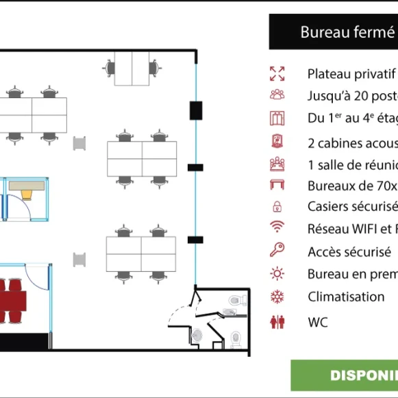 Espace indépendant 101 m² 22 postes Location bureau Rue des Petits Hôtels Paris 75010 - photo 2