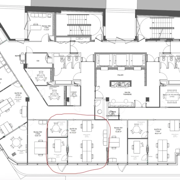 Bureau privé 41 m² 7 postes Location bureau Rue de Courcelles Paris 75008 - photo 1