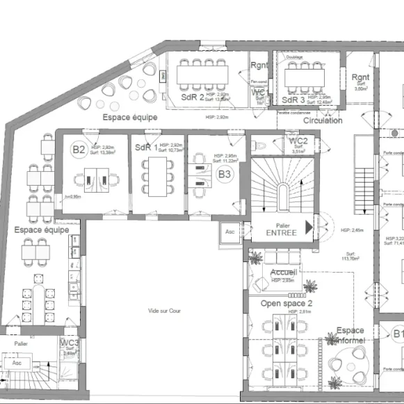 Bureau privé 280 m² 40 postes Location bureau Avenue Carnot Paris 75017 - photo 3