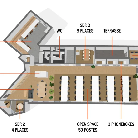 Espace indépendant 262 m² 50 postes Location bureau Rue du Sentier Paris 75002 - photo 5