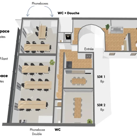 Bureau privé 200 m² 32 postes Coworking Rue Rougemont Paris 75009 - photo 6