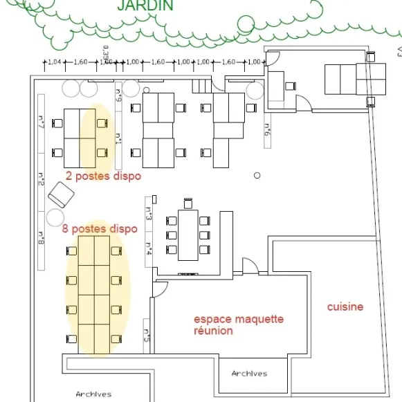 Open Space  2 postes Location bureau Rue Jean Fautrier Paris 75013 - photo 1