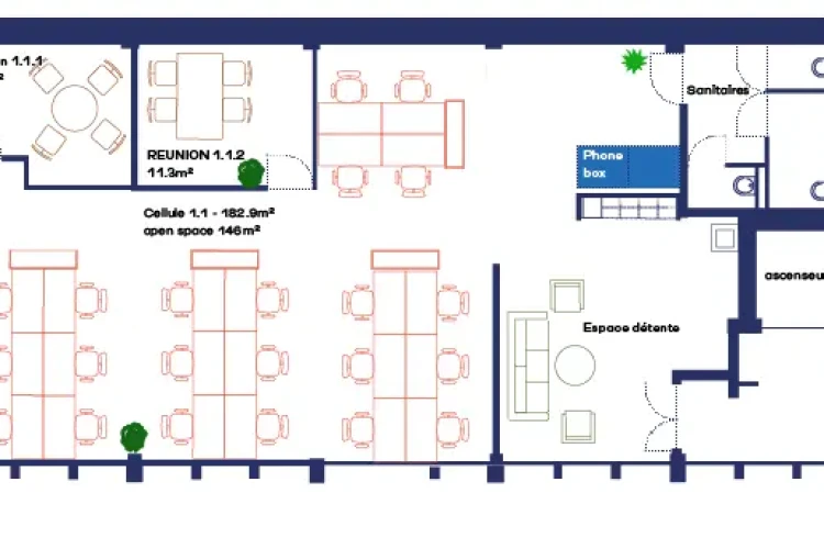 Bureau privé - 44000 - 28 postes - 11900€