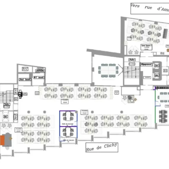 Bureau privé 510 m² 50 postes Location bureau Rue de Clichy Paris 75009 - photo 5