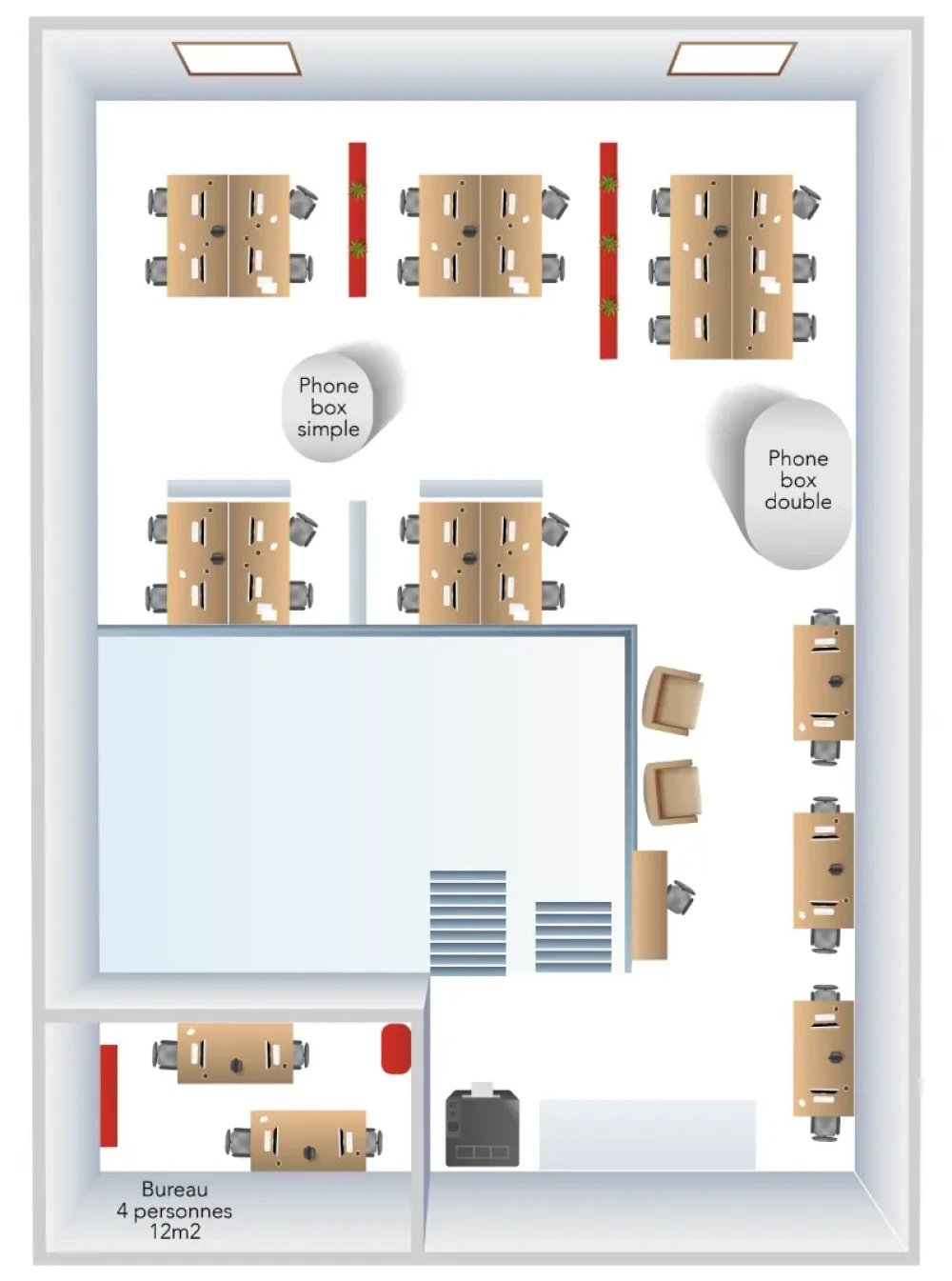 Open Space - 33800 - 28 postes - 250€