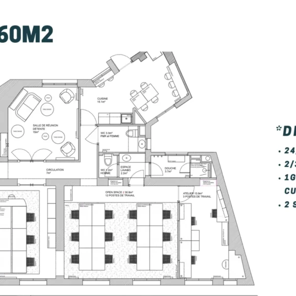 Espace indépendant 160 m² 26 postes Location bureau Rue du Louvre Paris 75001 - photo 4