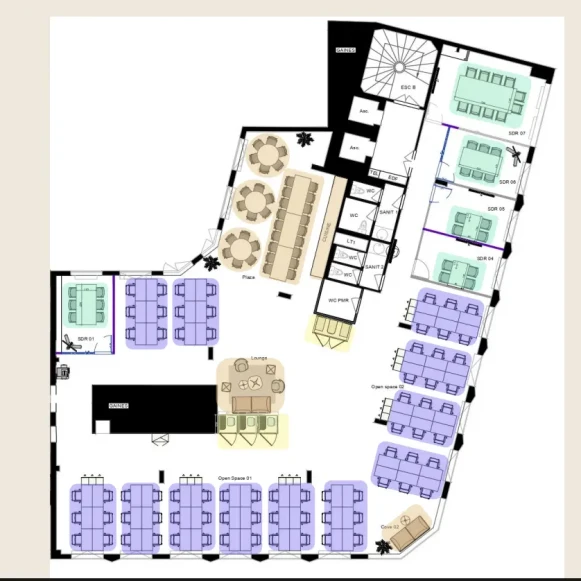 Espace indépendant 526 m² 66 postes Location bureau Avenue de Clichy Paris 75017 - photo 5