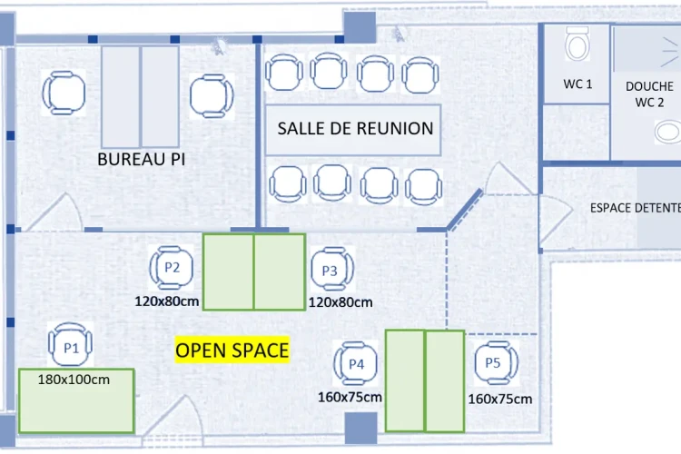 Open Space - 75012 - 5 postes - 280€