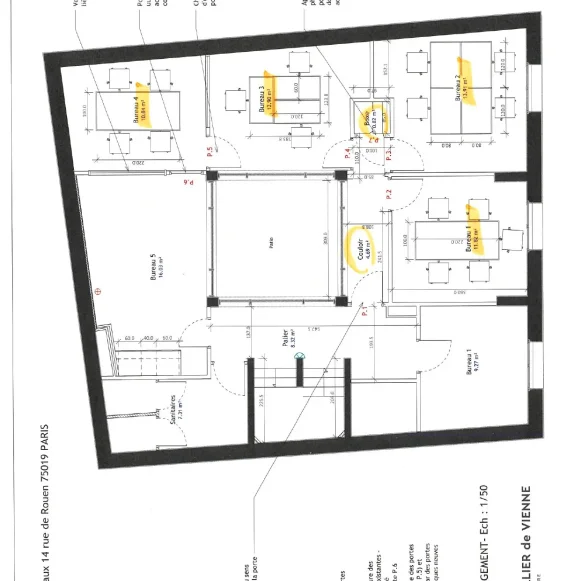 Bureau privé 14 m² 5 postes Location bureau Rue de Rouen Paris 75019 - photo 1