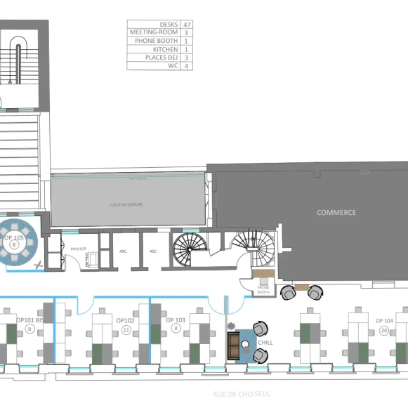 Bureau privé 55 m² 11 postes Location bureau Rue de Choiseul Paris 75002 - photo 1
