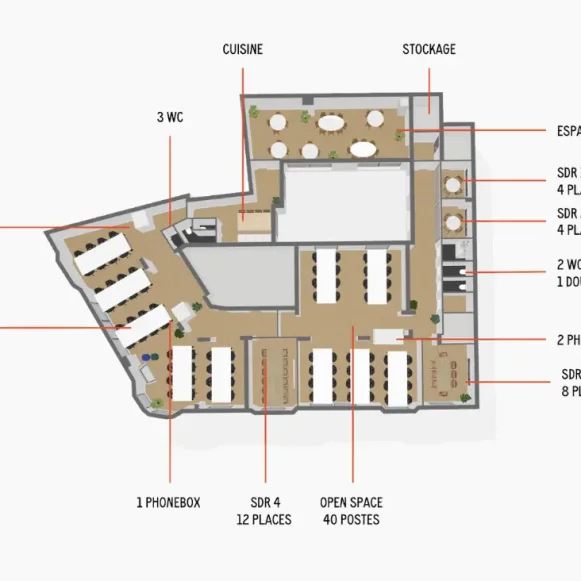 Espace indépendant 454 m² 80 postes Location bureau Rue Bachaumont Paris 75002 - photo 3