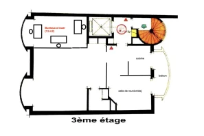 Bureau privé - 75015 - 3 postes - 850€