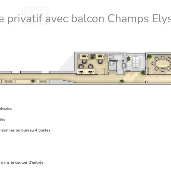 Bureau privé 100 m² 16 postes Location bureau Avenue des Champs-Élysées Paris 75008 - photo 3