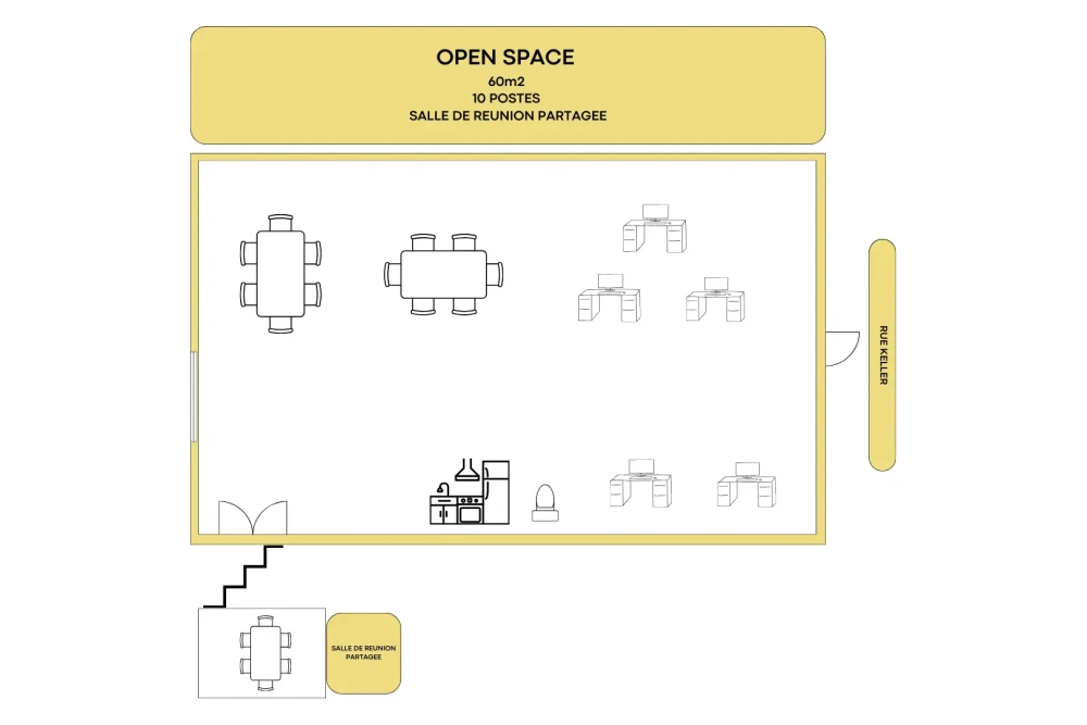 Open Space - 75011 - 10 postes - 350€