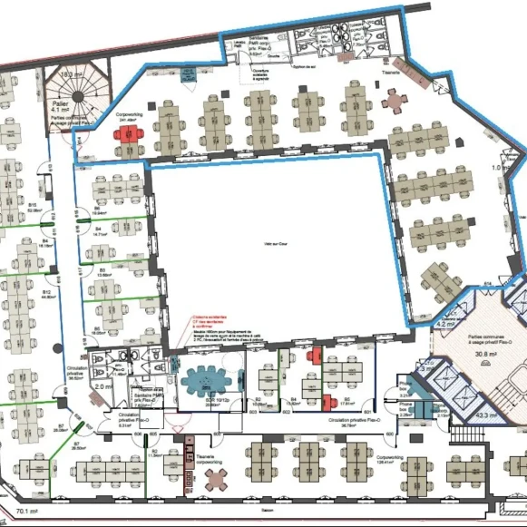 Bureau privé 134 m² 30 postes Location bureau Boulevard Haussmann Paris 75008 - photo 2