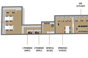 Bureau privé - 75010 - 21 postes - 8100€