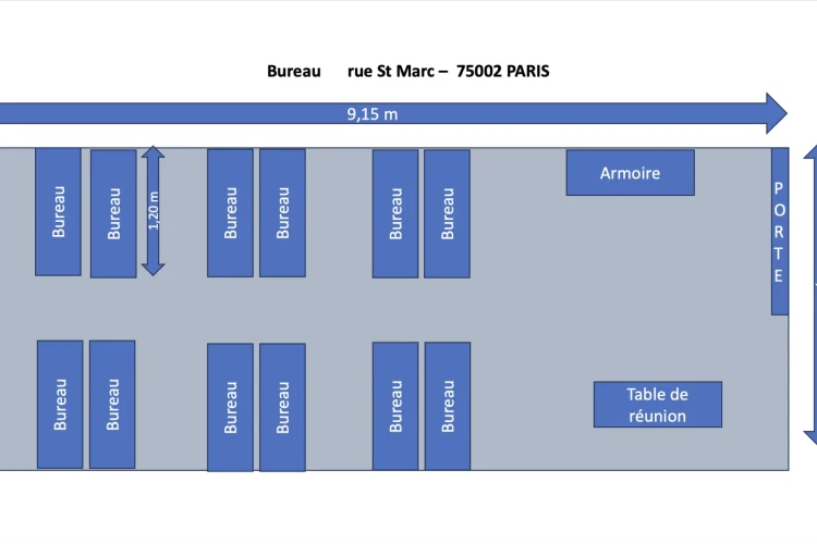 Bureau privé - 75002 - 6 postes - 1750€