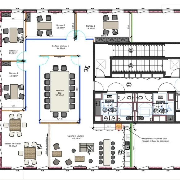 Espace indépendant 250 m² 20 postes Location bureau Rue des Templiers Lille 59000 - photo 5