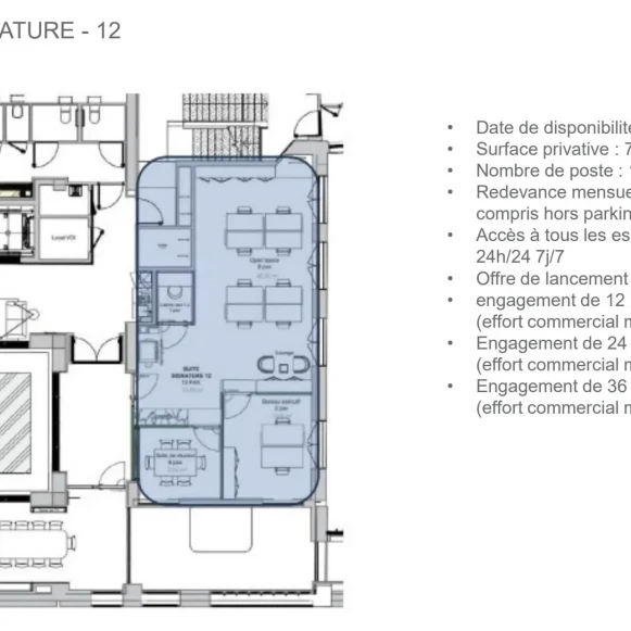 Bureau privé 70 m² 10 postes Coworking Avenue de Messine Paris 75008 - photo 12