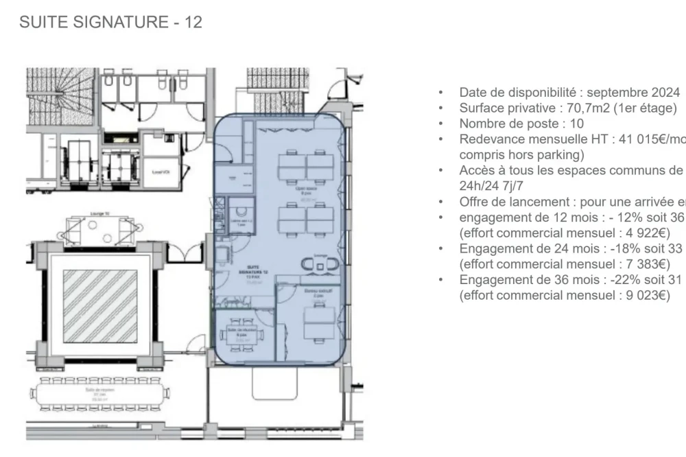 Bureau privé - 75008 - 10 postes - 41015€