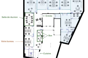 Bureau privé - 75004 - 4 postes - 1400€