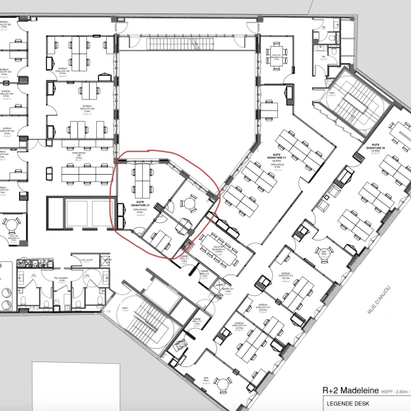 Bureau privé 40 m² 6 postes Location bureau Boulevard Malesherbes Paris 75008 - photo 1