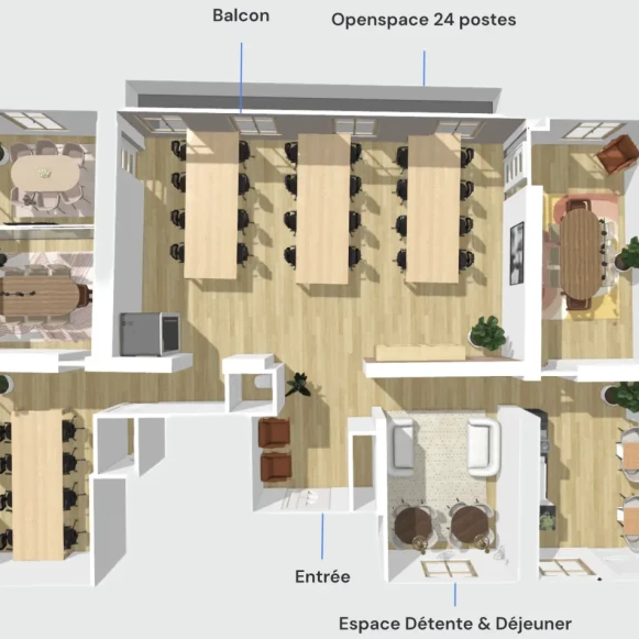 Espace indépendant 180 m² 32 postes Location bureau Rue Bergère Paris 75009 - photo 2