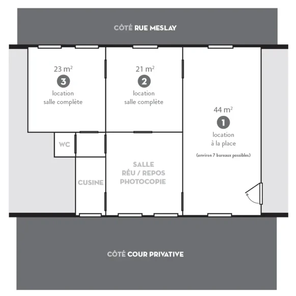 Bureau privé 22 m² 5 postes Location bureau Rue Meslay Paris 75003 - photo 6