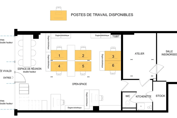 Open Space - 75012 - 8 postes - 280€