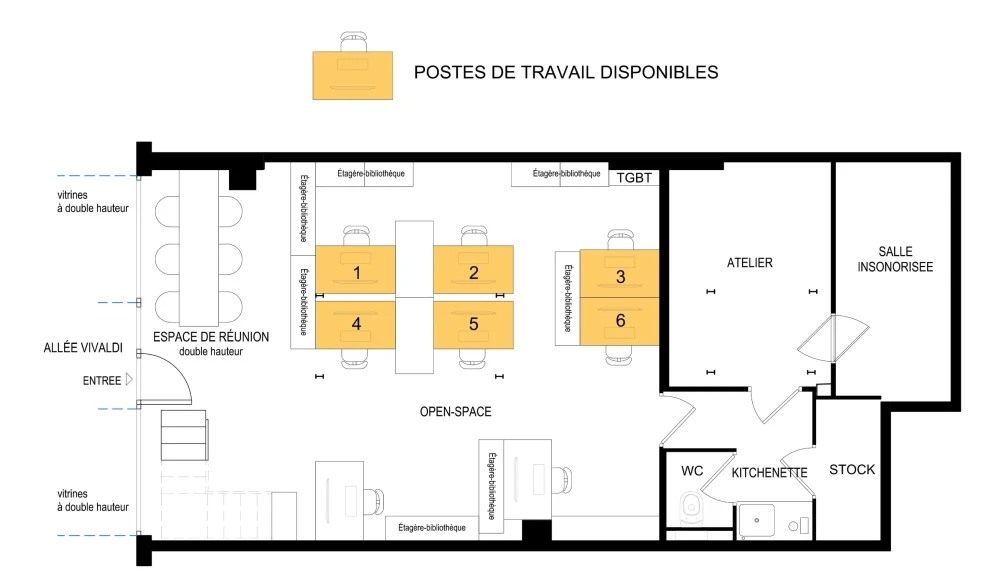 Open Space - 75012 - 8 postes - 280€