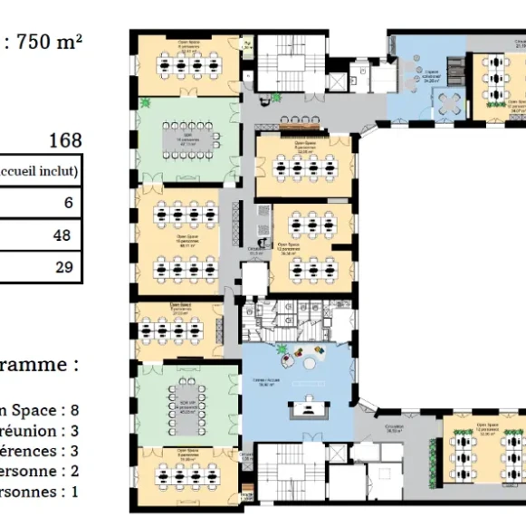 Espace indépendant 765 m² 101 postes Coworking Boulevard Haussmann Paris 75008 - photo 5