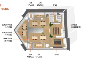 Bureau privé - 75012 - 70 postes - 42000€