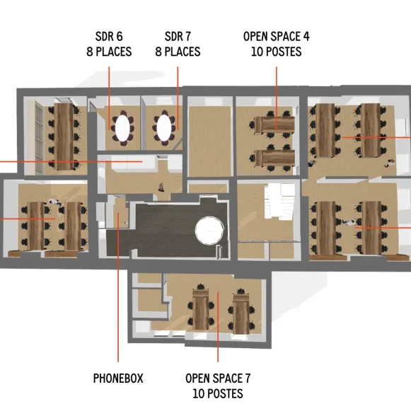 Bureau privé 706 m² 126 postes Location bureau Rue d'Aboukir Paris 75002 - photo 9