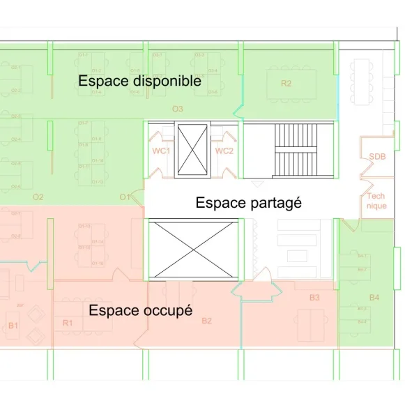 Bureau privé 130 m² 24 postes Location bureau Quai du Président Paul Doumer Courbevoie 92400 - photo 1