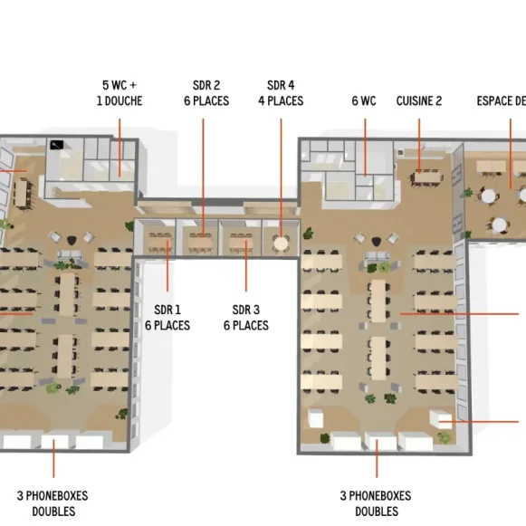 Bureau privé 760 m² 120 postes Location bureau Rue Saint-Fiacre Paris 75002 - photo 7