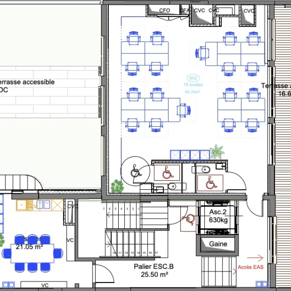 Espace indépendant 130 m² 18 postes Location bureau Rue de Magdebourg Paris 75016 - photo 3