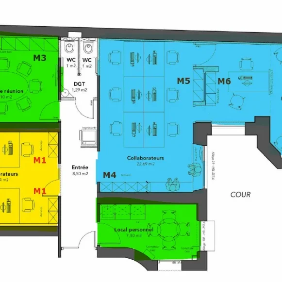 Espace indépendant 17 m² 4 postes Location bureau Rue Marcel Renault Paris 75017 - photo 1