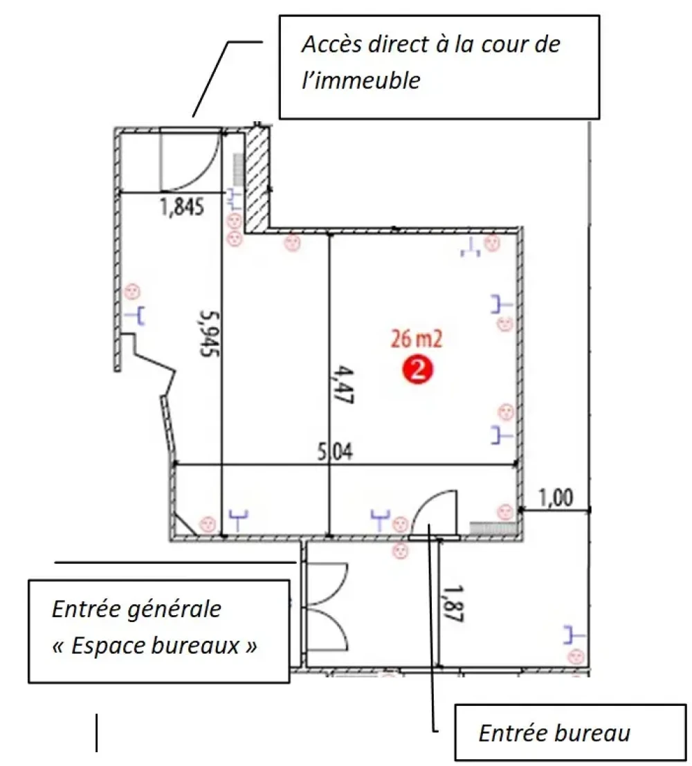 Bureau privé - 75016 - 4 postes - 1500€