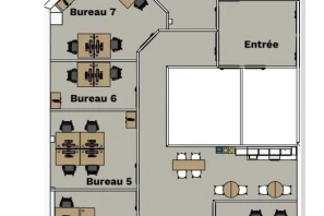 Bureau privé - 38240 - 4 postes - 960€
