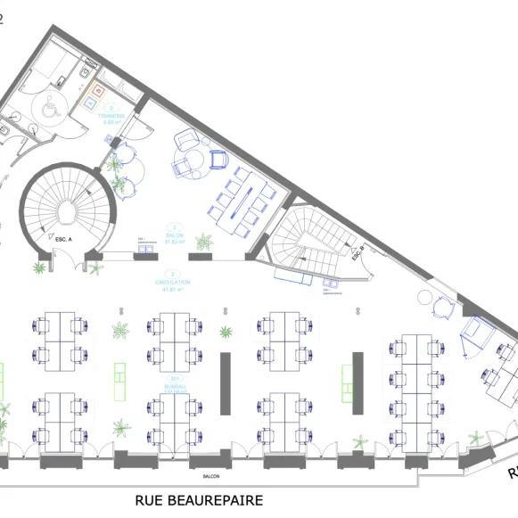 Espace indépendant 245 m² 42 postes Location bureau Rue Beaurepaire Paris 75010 - photo 2