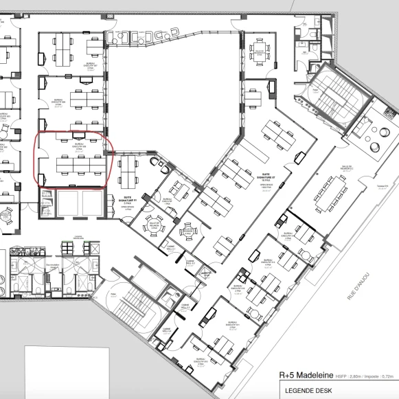 Bureau privé 26 m² 7 postes Location bureau Boulevard Malesherbes Paris 75008 - photo 1