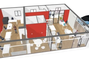 Open Space - 69600 - 5 postes - 580€