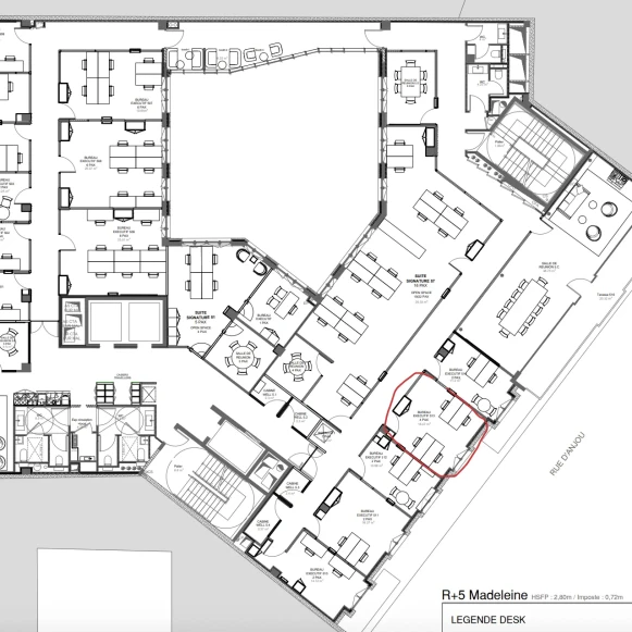 Bureau privé 16 m² 4 postes Location bureau Boulevard Malesherbes Paris 75008 - photo 1